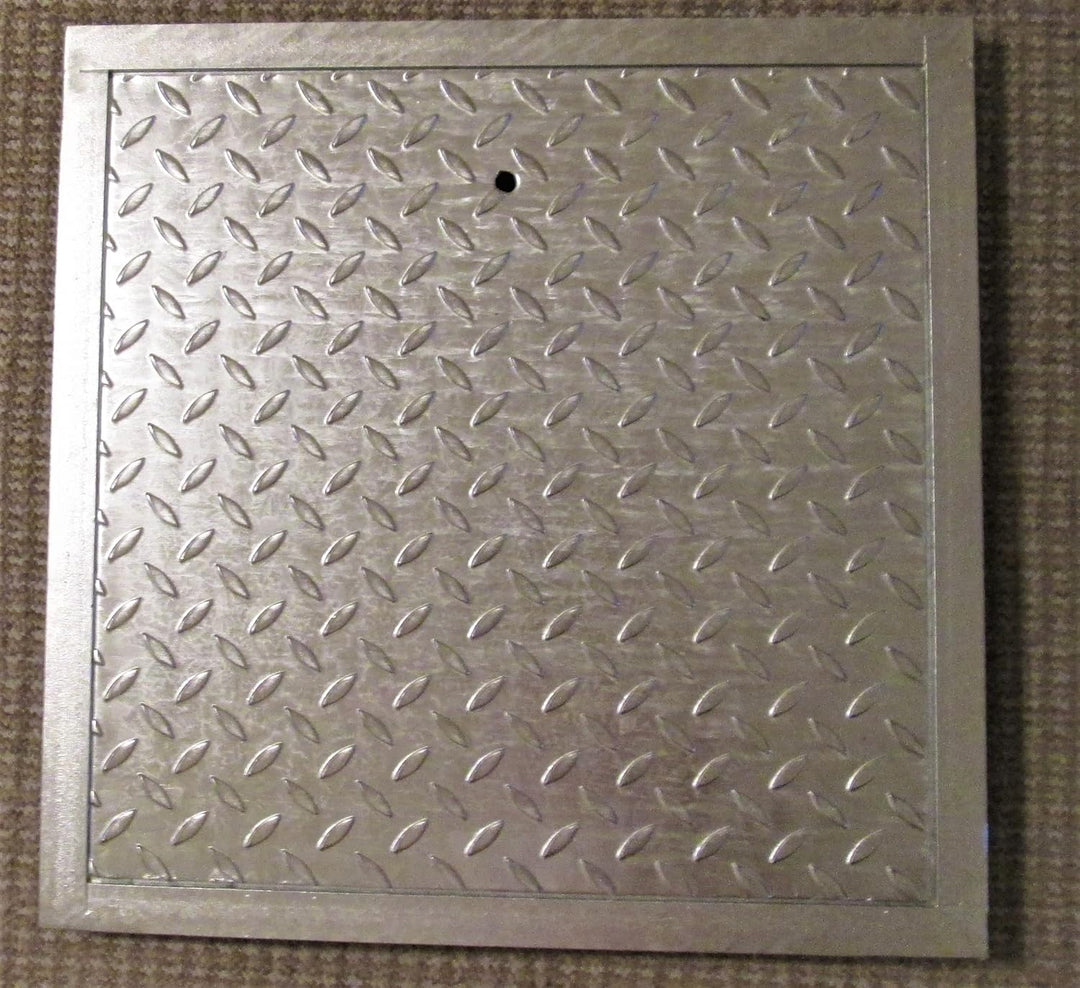 Schachtabdeckung verzinkt Deckelmass 40 x 40 cm, Rahmenaussenmass: 46 x 46 cm, Rahmeninnenmass: 35x3