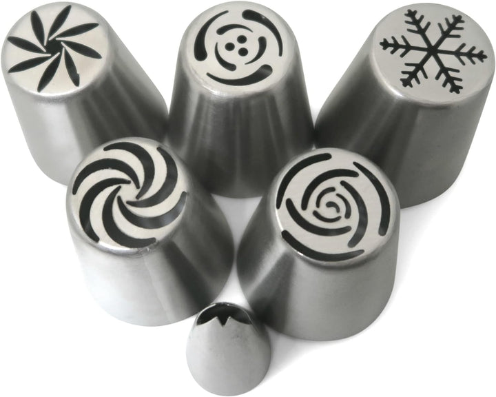 Wenburg Spritztüllen Set - 29 teilig - Verschiedene Spritzbeutel mit Tüllen Profi - Backset mit viel