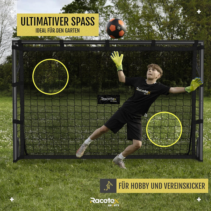 Fussballtore für Garten Kinder [MIT TORWAND] – Robustes Fussballtor Kinder und Erwachsene mit Stahlr