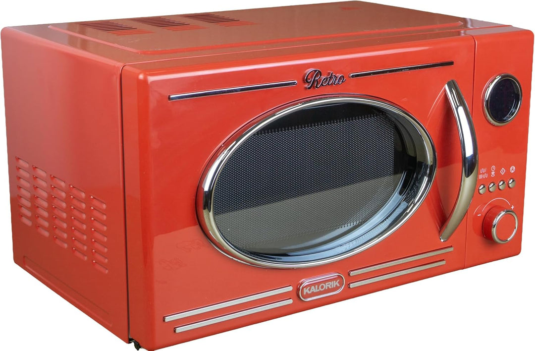 Kalorik Retro Mikrowelle, Rot, Vintage-Design, mit Grillfunktion, Digitale Steuerung, MW 2600 DGR 11