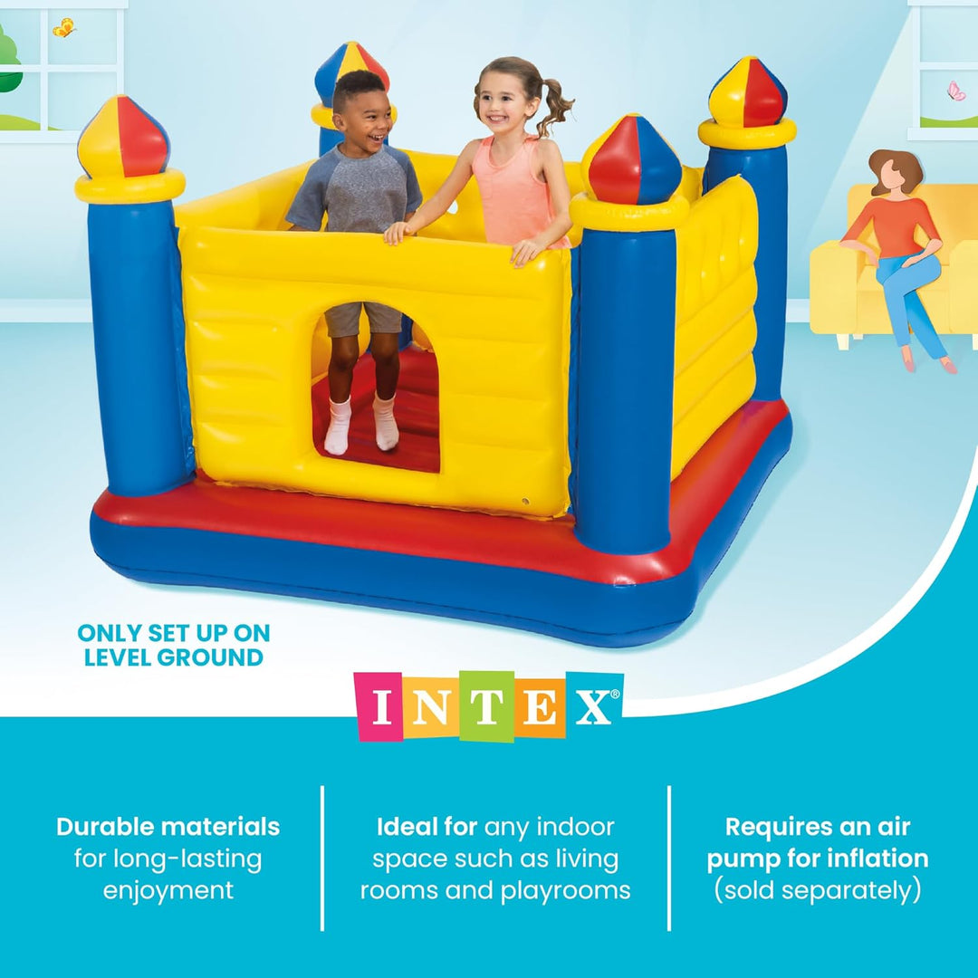 Intex 48259NP Jump-O-Lene Castle Bouncer - Aufblasbare Hüpfburg - 175 x 175 x 135 cm, Rot/Blau/Gelb