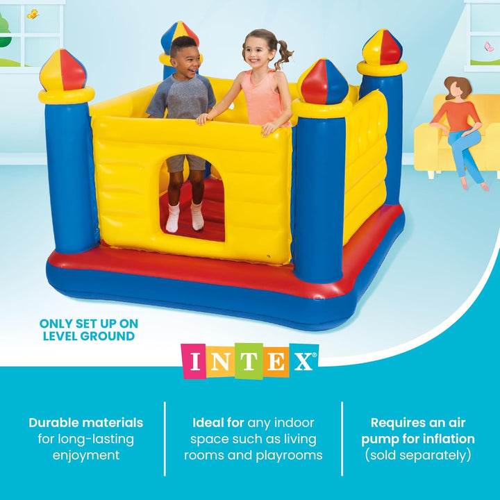 Intex 48259NP Jump-O-Lene Castle Bouncer - Aufblasbare Hüpfburg - 175 x 175 x 135 cm, Rot/Blau/Gelb