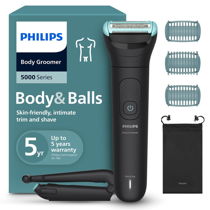 Philips Bodygroom 5000er-Serie – Herrentrimmer mit Dreifachschutz-Rasiersystem, trimmen und rasieren