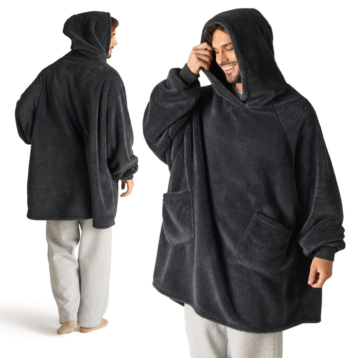 BEDSURE Hoodie Decke mit Ärmeln Deckenpullover - Tragbare Decke zum Anziehen Erwachsene XXL, Übergro