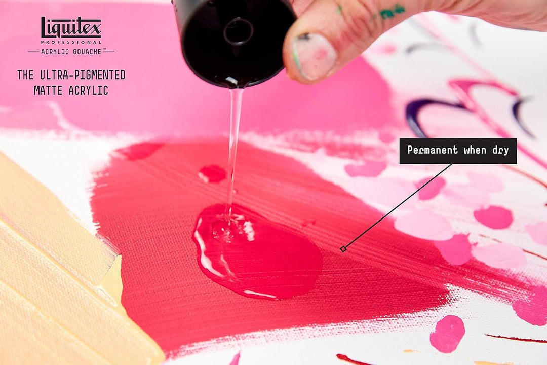 Liquitex 3699322 Acrylfarbe mit Gouache Eigenschaften, Lichtecht, wasserfest, 6 Acrylfarben in 22ml