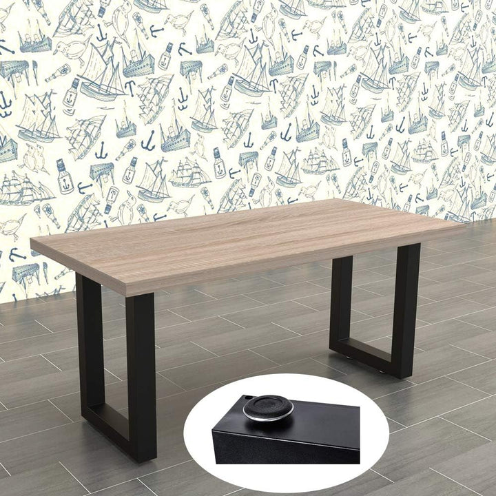 Melko 2er Set Tischbeine aus Stahl 70 x 72 cm Tischkufen Vierkantrohr Tischuntergestell Industrie Lo