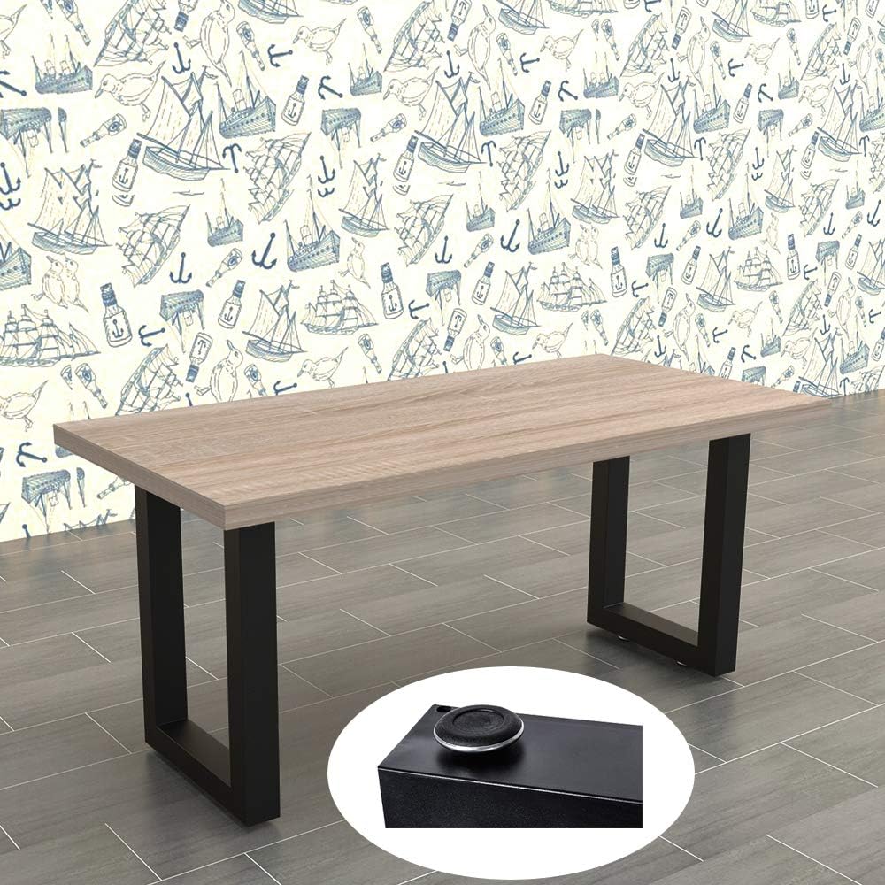 Melko 2er Set Tischbeine aus Stahl 70 x 72 cm Tischkufen Vierkantrohr Tischuntergestell Industrie Lo