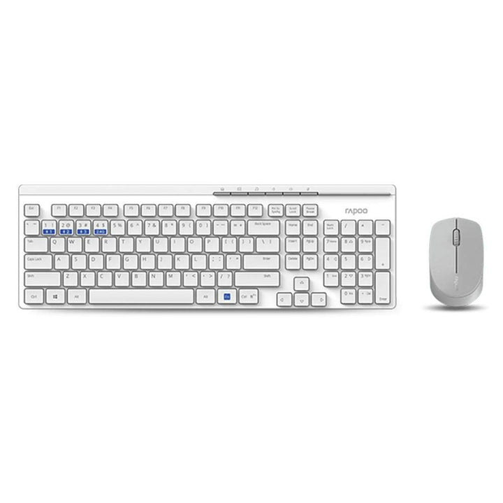 Rapoo 8100M Tastatur RF Wireless + Bluetooth weiss – Tastaturen (Standard, RF Wireless + Bluetooth,