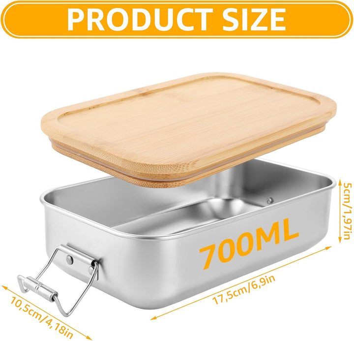 STARVAST 2 Stück Brotdose Edelstahl Lunchbox Erwachsene Kinder - Lunch Box Adult 700ML Brotdose Meta