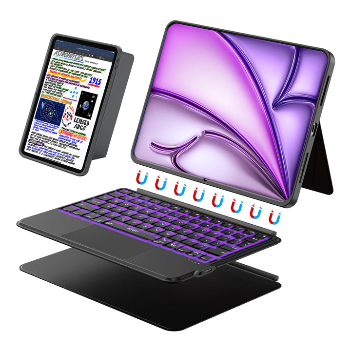 WIWU Hülle mit Tastatur iPad 13 12.9 Zoll 3 in 1 Magnetische Abnehmbare Tastaturhülle Ständer 7 Farb