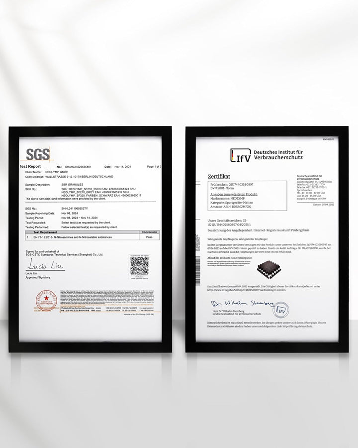 NEOLYMP Bodenschutzmatte Fitness 5 x 8 Stück (40 Matten), extra dicker und robuster Naturkautschuk -