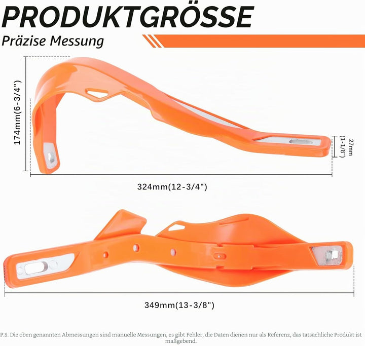 DREAMIZER Handprotektoren Motorrad Aluminium 22mm und 28mm, Handprotektoren für Offroad ATV Dirt Pit