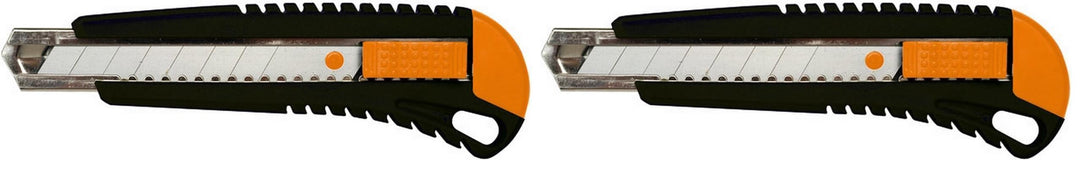 Fiskars Cuttermesser mit Metallführung, 18 mm, Orange/Schwarz, 1003749 (Packung mit 2) 18 mm (Packun