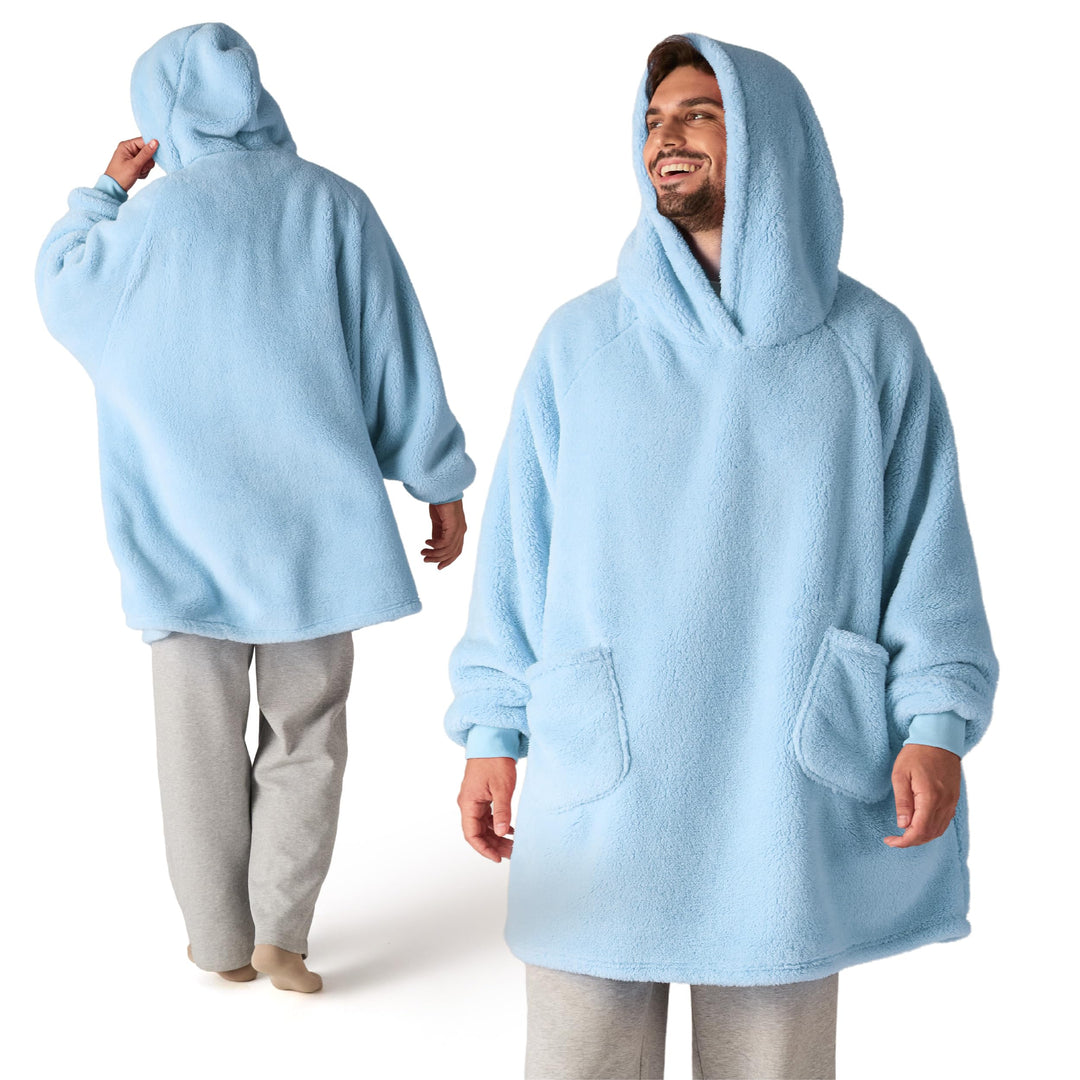 BEDSURE Hoodie Decke mit Ärmeln Deckenpullover - Tragbare Decke zum Anziehen Erwachsene XXL, Übergro