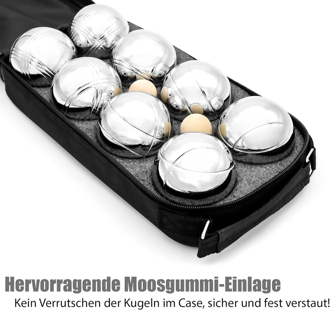 BigDean Boule Set mit 8 verchromten Boule Kugeln