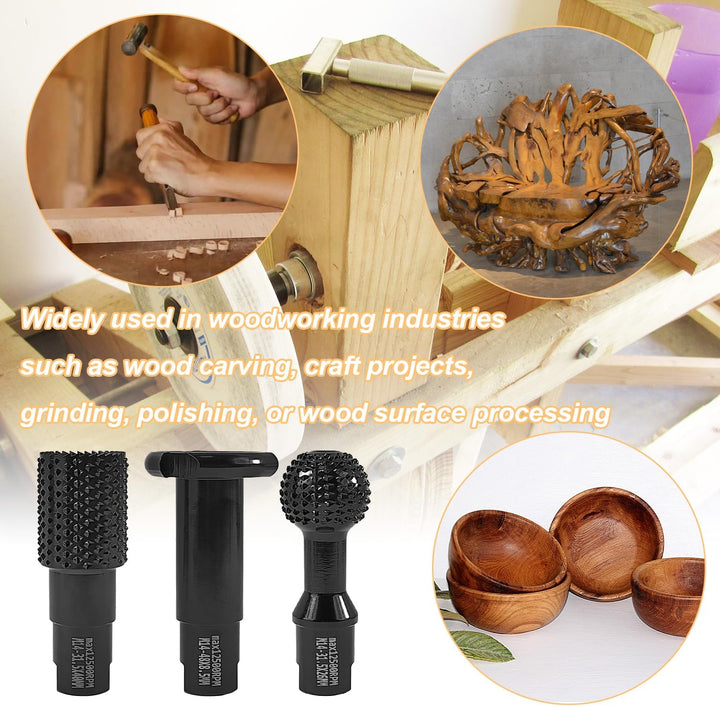 3 Stücke Kugelfräser Holz Schnitzen Set, Lochöffner, Kugelschleifkopf und Nutöffner, Lang 85mm Holz