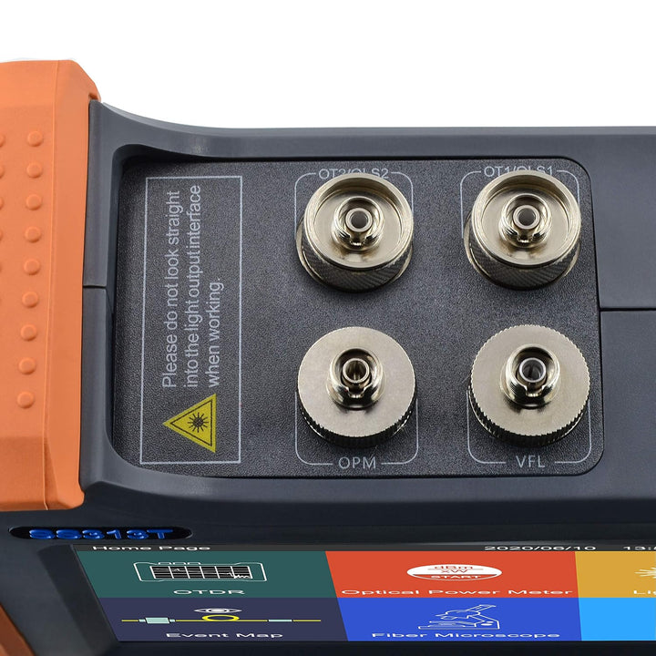 MM 850nm/20dB + 1300nm/26dB und SM 1310nm/32dB + 1550nm/30dB LWL OTDR Glasfaser Tester mit OPM+OLS+V