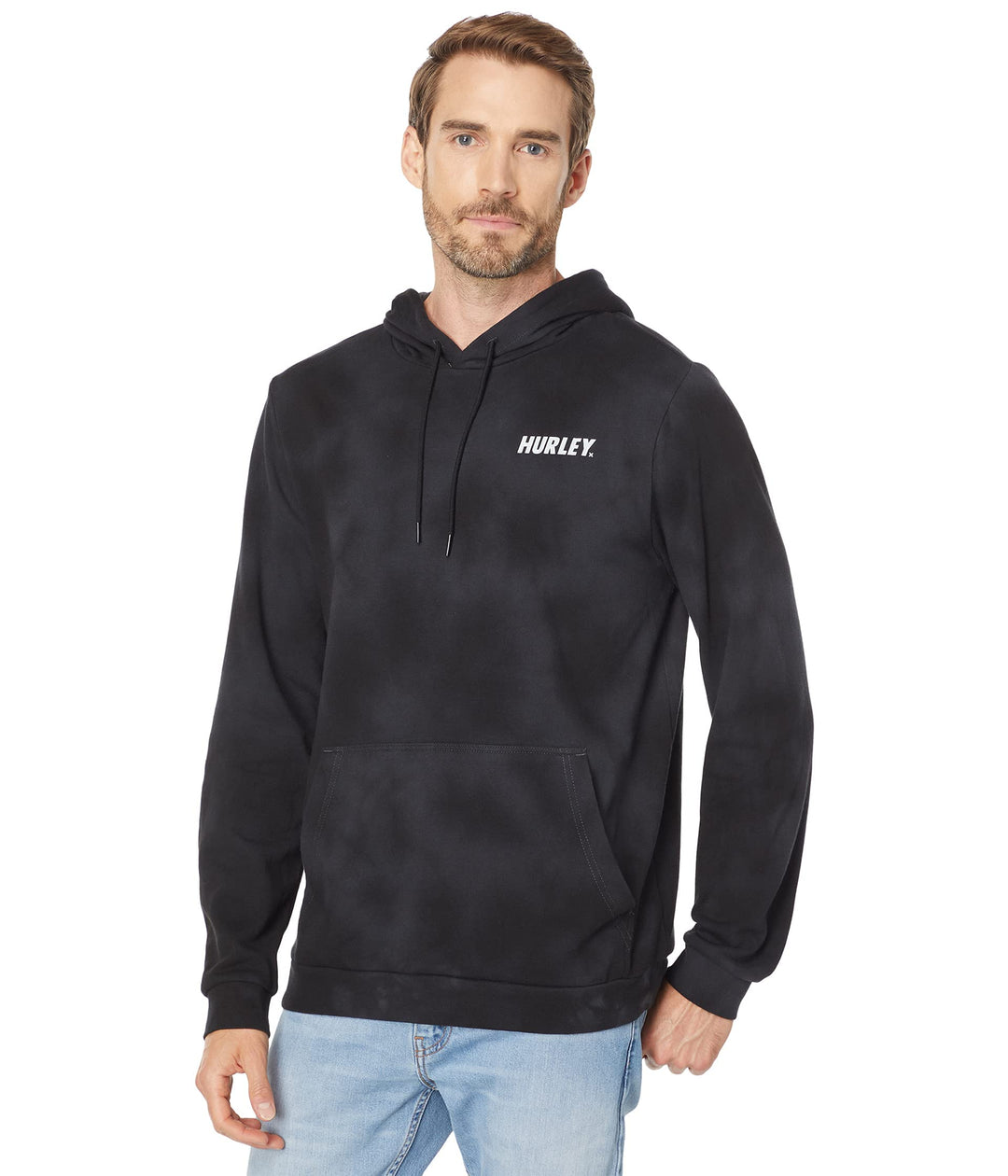 Hurley Herren M Fastlane Tie Dye Summer Pullov Sweatshirt XL Schwarz, XL Schwarz