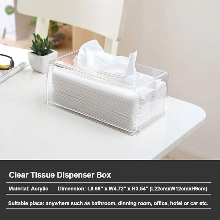 Quadratische transparente Acryl-Taschentuchbox, Box-Abdeckungen, rechteckig, Badezimmer-Gesichts-Ser