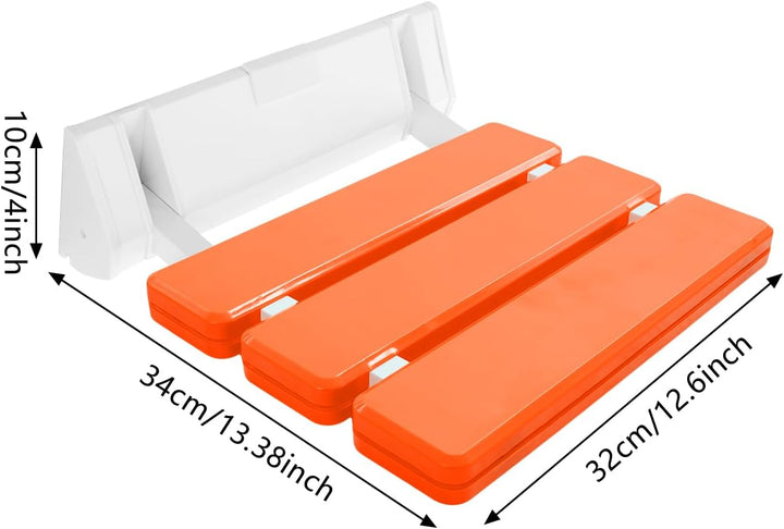 Klappbarer Wandstuhl Duschsitz Duschklappsitz Wandklappstuhl 32 x 34 x 10 cm blau/gelb/orange-rot fü