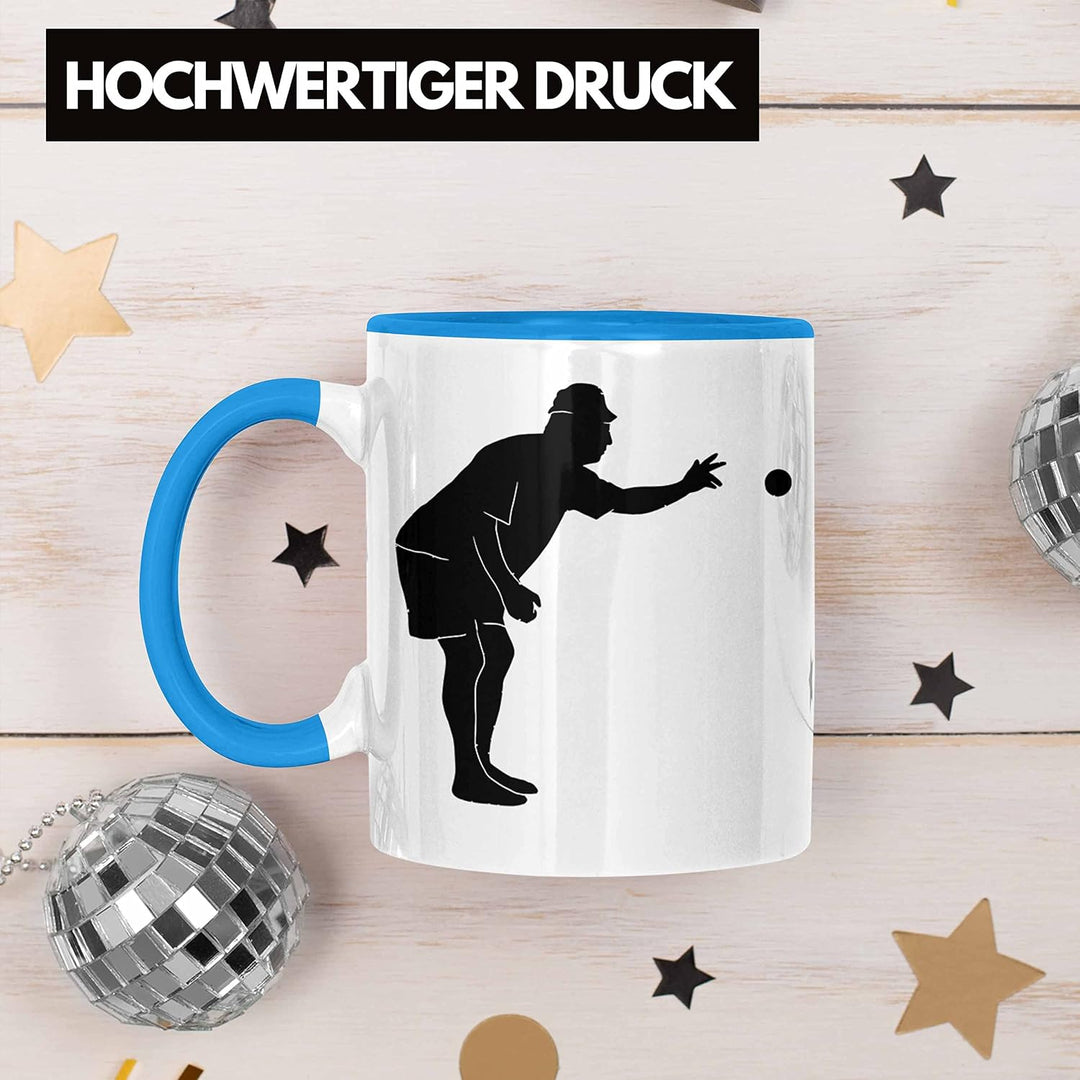 Trendation - Boule Tasse Geschenk Boule-Spieler Geschenkidee Spruch Grafik Werfender Boule Spieler (