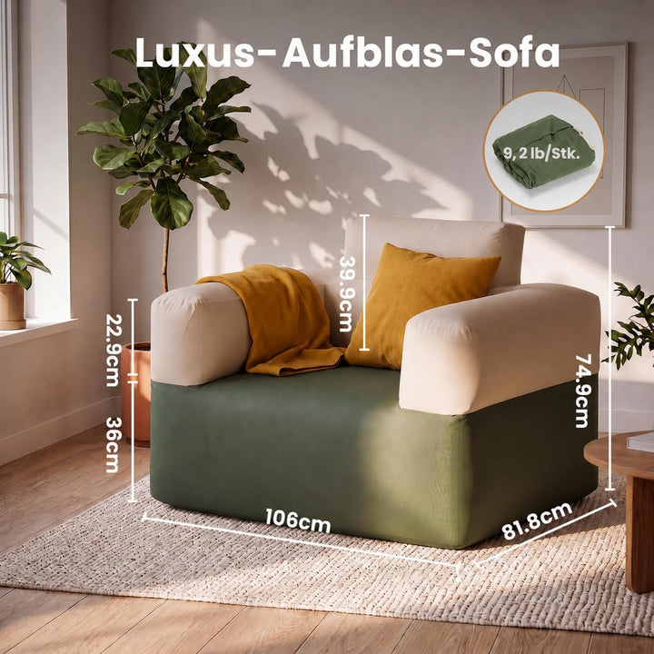 MOPHOTO Aufblasbares Sofa mit Elektropumpe, Camping-Luftsofa