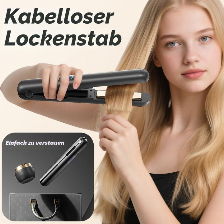 Mini Glätteisen Kabellos, 2 in 1 Reise Glätteisen Mini mit 4 Temperaturen glätteisen locken und Glät