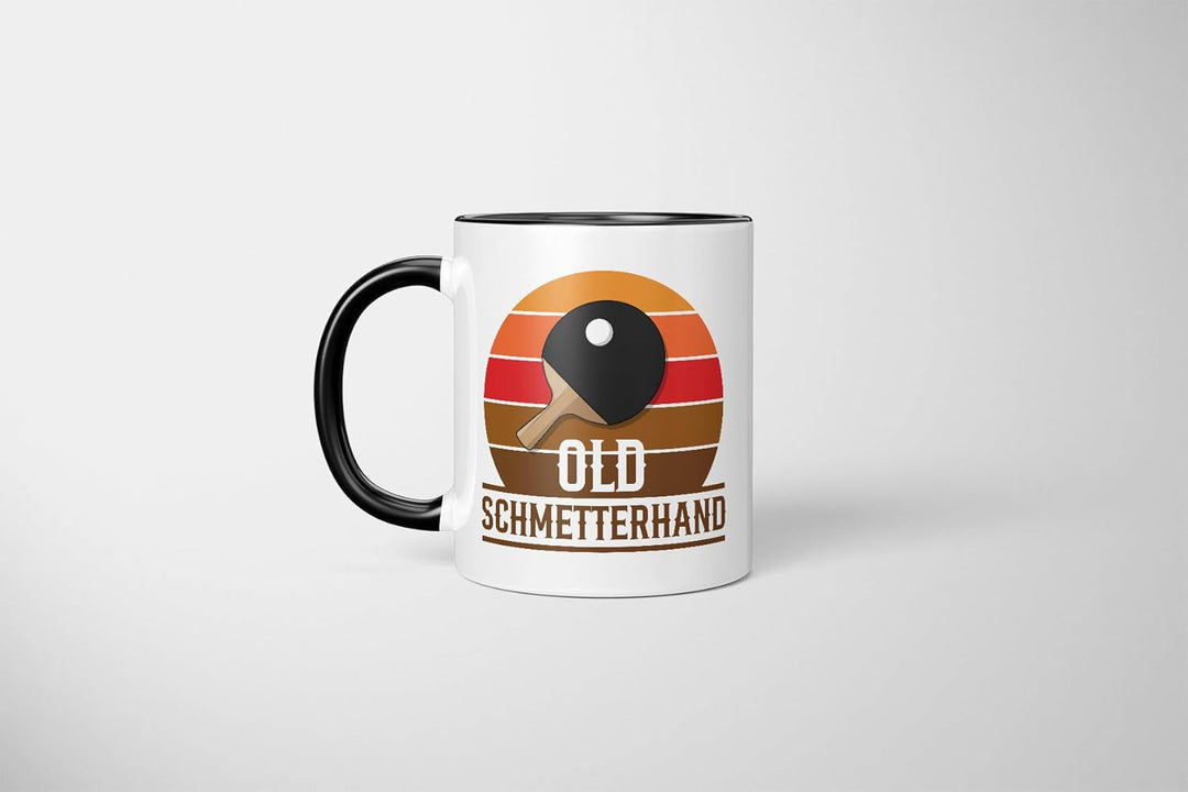 Lustige Tischtennis Tasse | Old Schmetterhand Retro Design | Geschenkidee für Ehemann, Vater, Opa Sc