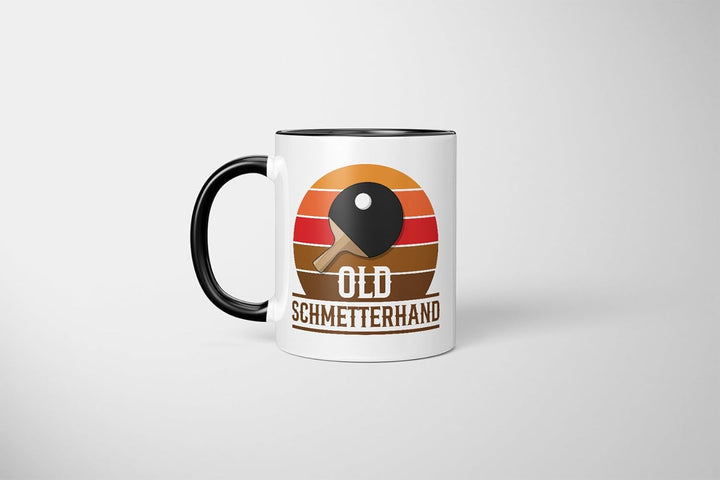 Lustige Tischtennis Tasse | Old Schmetterhand Retro Design | Geschenkidee für Ehemann, Vater, Opa Sc