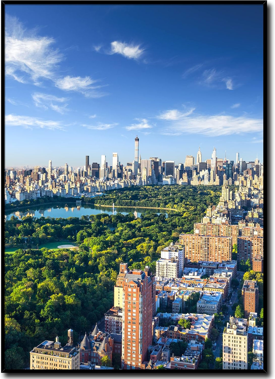 daazoo Wandbild New York Central Park | 50 x 70 cm Hochformat | Bild mit Rahmen | Einrichtung Poster