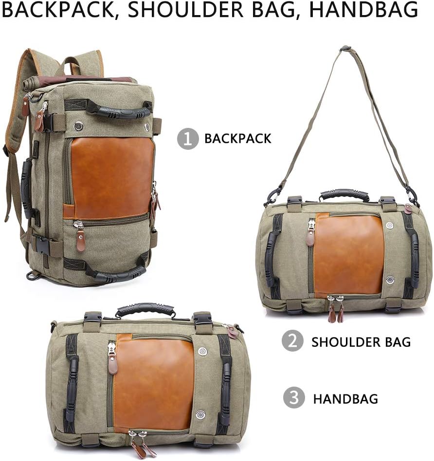 KAKA Rucksack Reisen, Handgepäck reiserucksack Herren Durable Convertible Duffle Bag Fit für 15,6 Zo