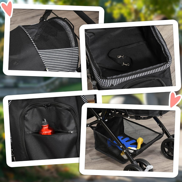 PawHut Hundebuggy Hundewagen Buggy für kleine Hunde und Katzen Haustierwagen Pet Stroller Katzenbugg