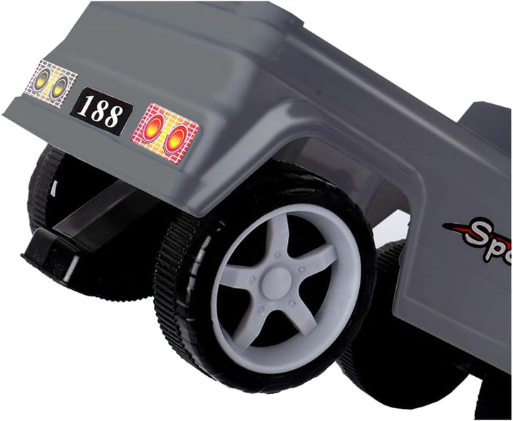 Rutschauto für Kinder, mit Hupe und Staufach, mit Hupe, Stauraum unter dem Sitz, Rutschfläche für Kl