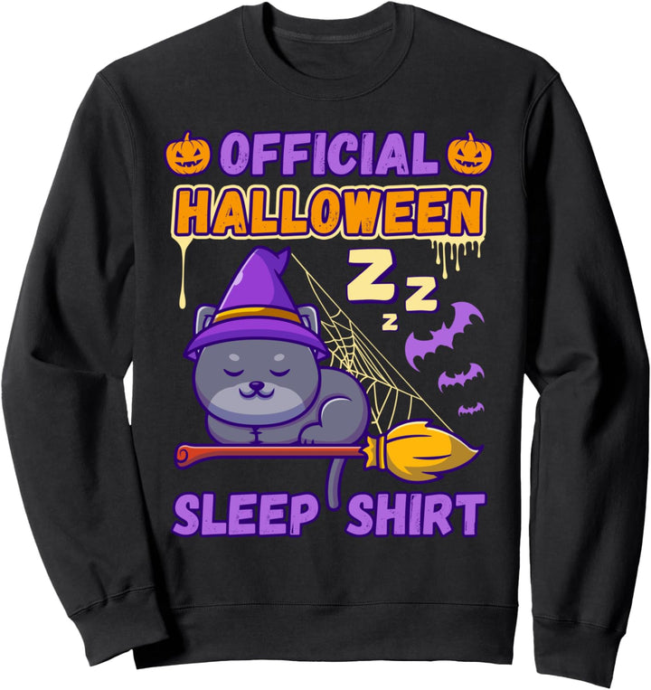 Halloween Schlafshirt, Schlafendes Kätzchen, auf Englisch Sweatshirt