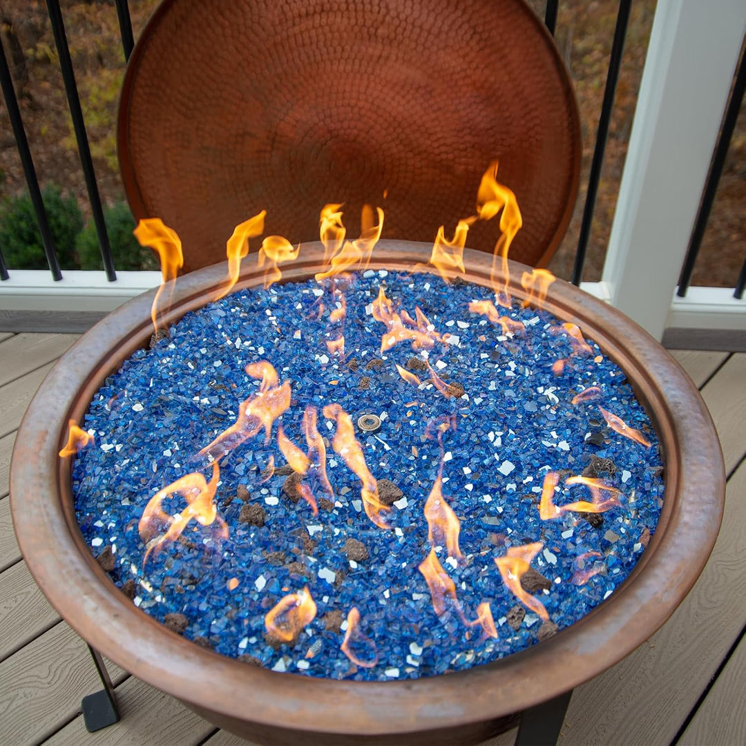 QUARKZMAN 1 Pfund Feuer Glas Felsen 6-9mm Hoch Glanz Reflektierend Feuerstelle Glas für Kamin Feuers