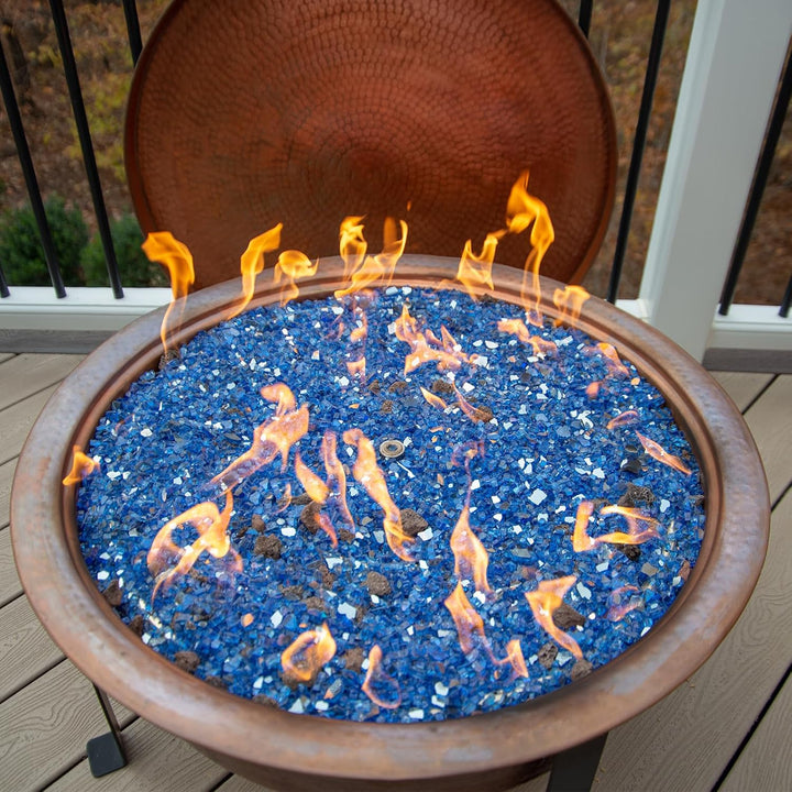 QUARKZMAN 1 Pfund Feuer Glas Felsen 6-9mm Hoch Glanz Reflektierend Feuerstelle Glas für Kamin Feuers