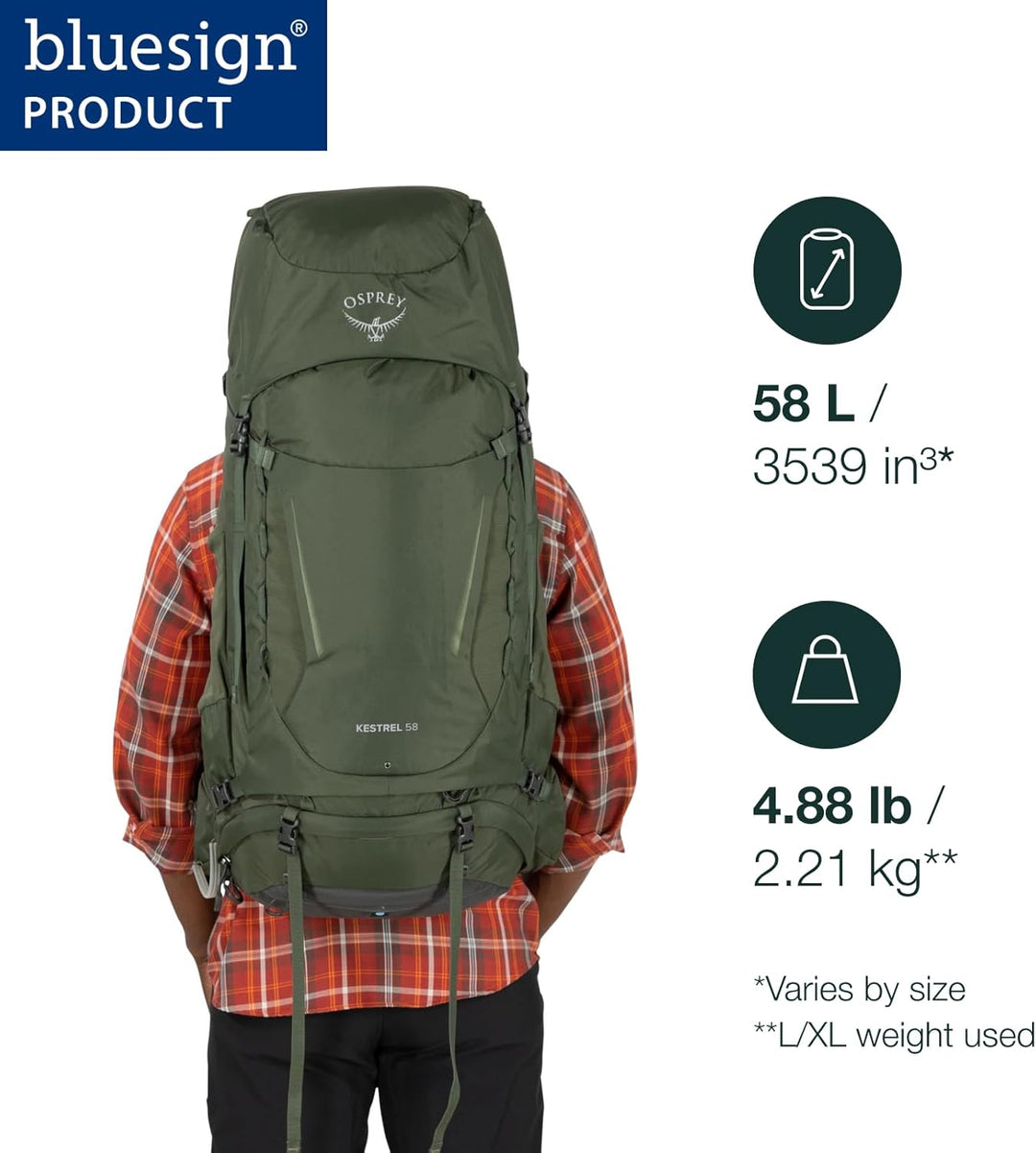 Osprey Herren Kestrel 58 Hiking Pack (1er Pack) O/S Mars Orange, O/S Mars Orange