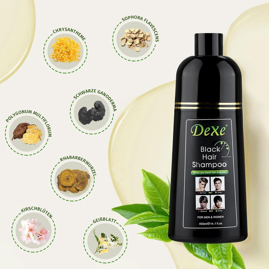 Instant Black Hair Shampoo Haarfärbeshampoo Für Männer & Frauen- Einfach Zu Benutzen -100% Grauabdec