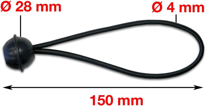 50 Stück Set Gummischlaufen Spanngummis zum Befestigen von Planen - Zeltgummis Expanderschlingen Bun