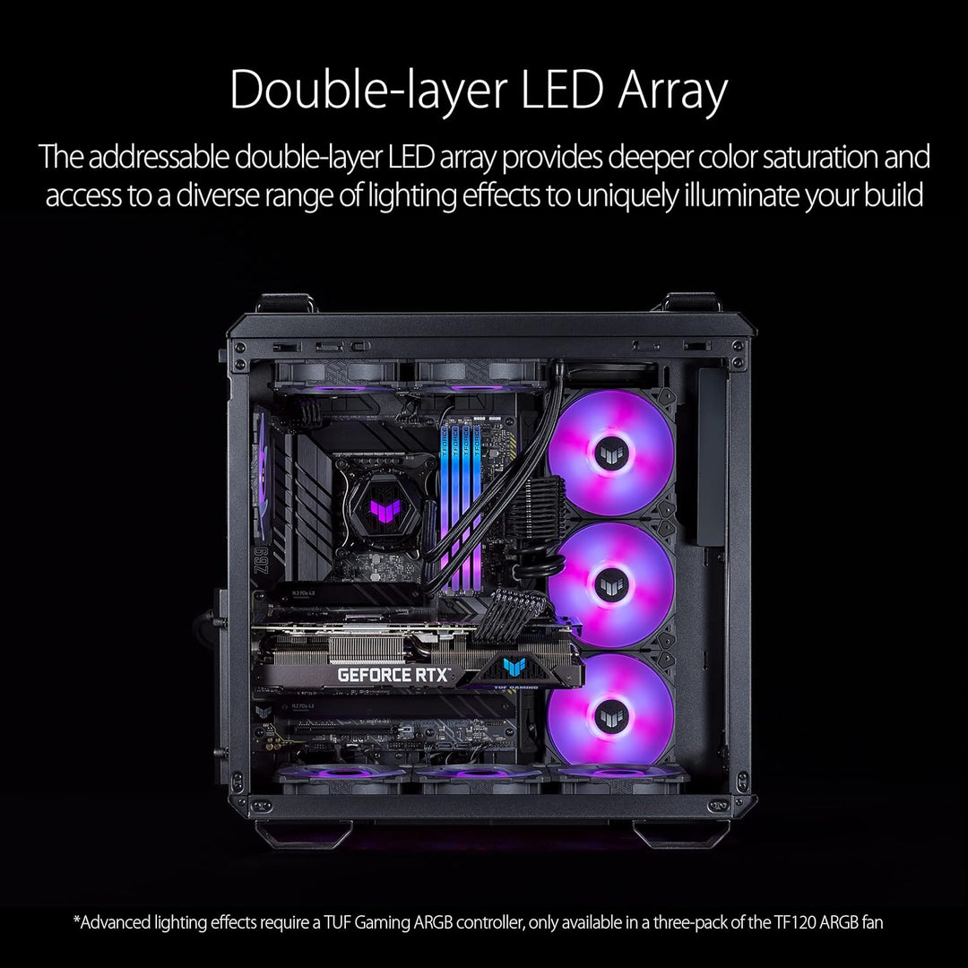 ASUS TUF Gaming LC II 360 ARGB All-in-One-Flüssig-CPU-Kühler & TUF Gaming TF120 ARGB-Gehäuselüfter -