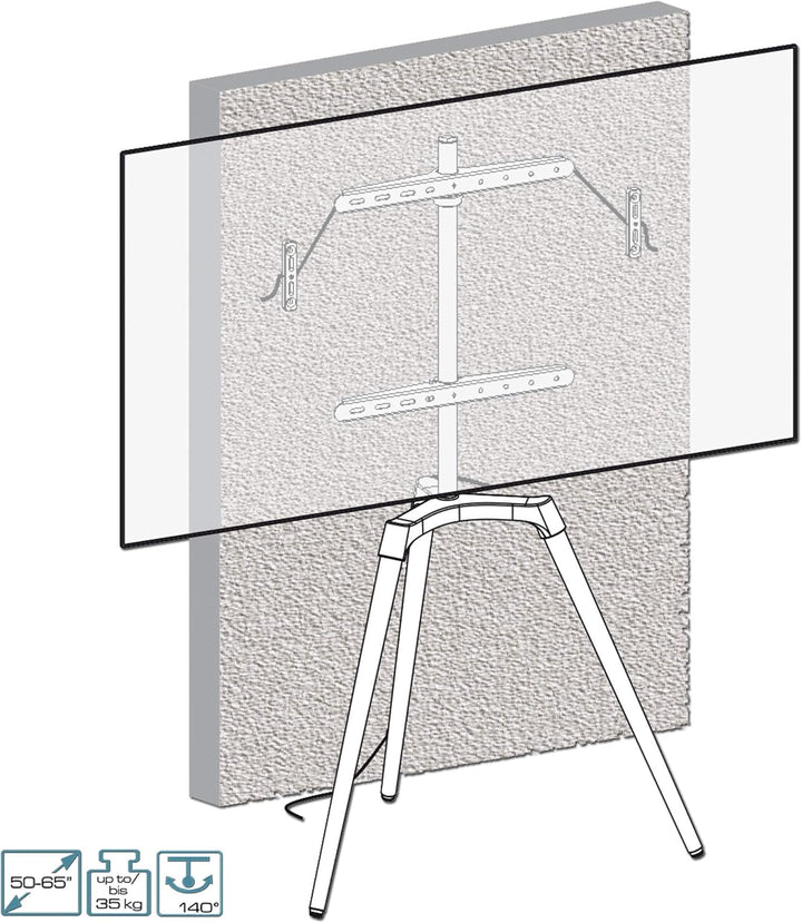 EasyLife - Design STAFFELEI Tripod TV-Stativ - Halterung bis 65'' Zoll & 35 kg Fernseher/Monitor - 1