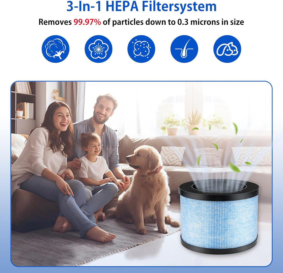 iAmoy MK01 HEPA Ersatzfilter Kompatibel mit AROEVE MK01 MK06 Pomoron CONOPU DH-JH01 DH-JH06, ToLife