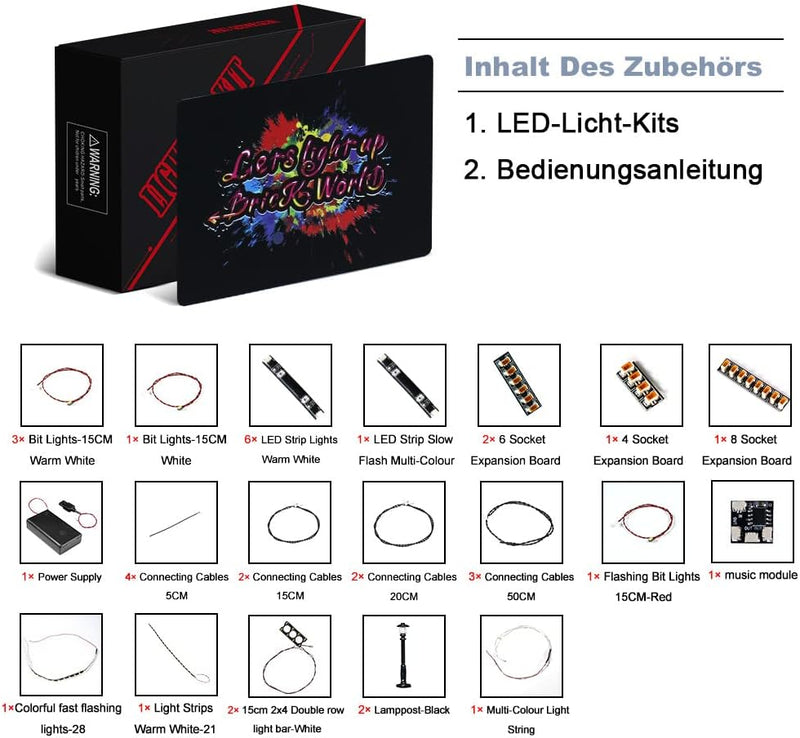 Led Licht Set für Lego Ferienhauptstrasse,Sound Version (Spiel Musik) Dekorationsbeleuchtungsset für