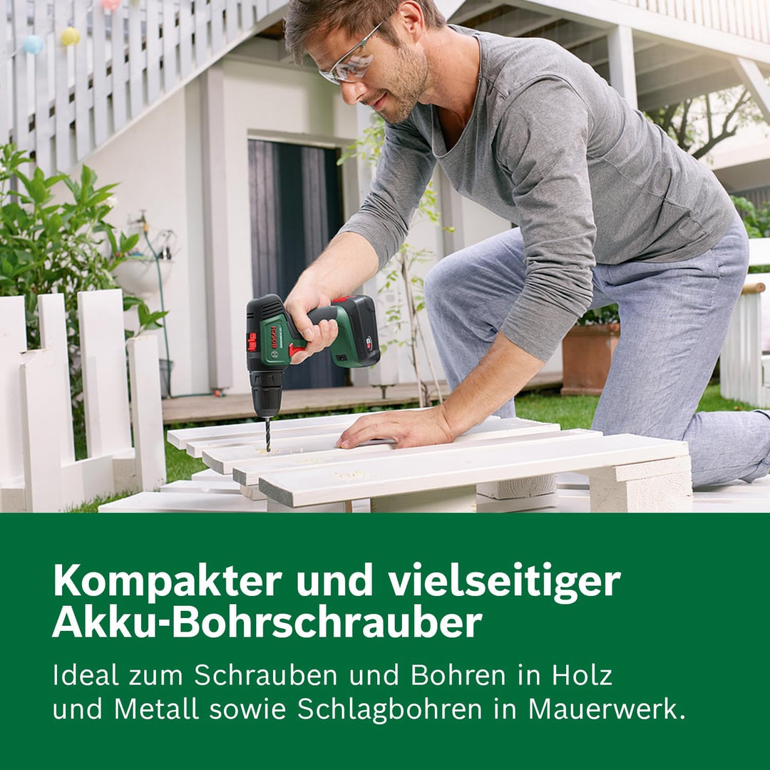 Bosch Home and Garden Bosch Akkuschrauber UniversalDrill 18V (1 Akku, 18 Volt System, im Koffer) Set