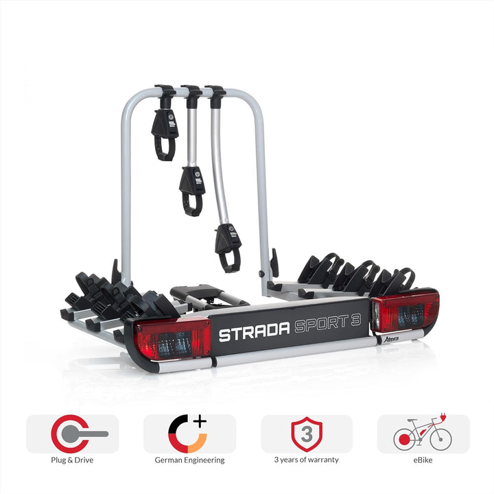 Atera 022685 Fahrradträger Strada Sport 3, Kupplungsträger, für 3 Fahrräder