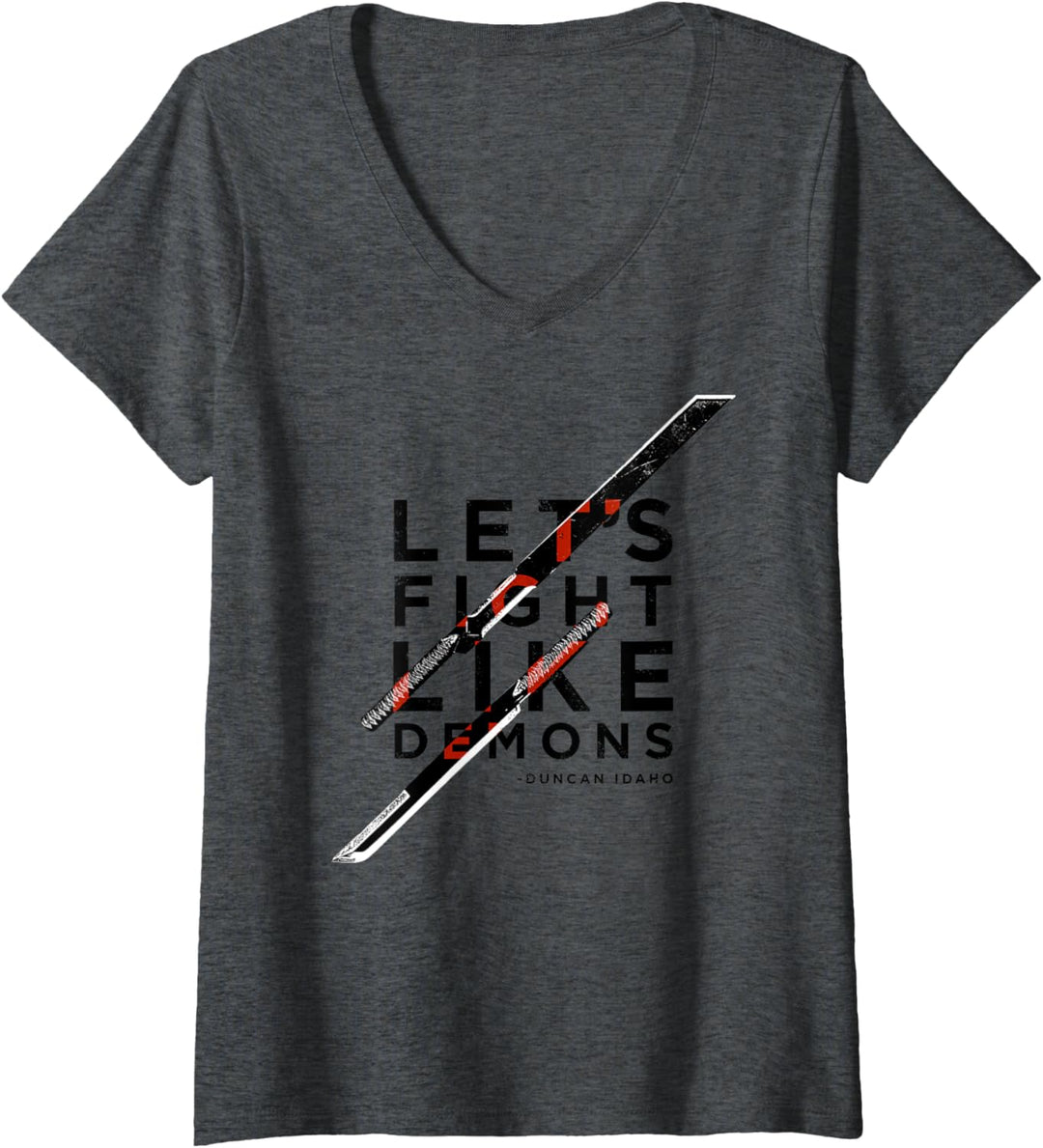 Let's Fight Like Demons – Duncan Idaho – Dune (2021) – Weiss T-Shirt mit V-Ausschnitt