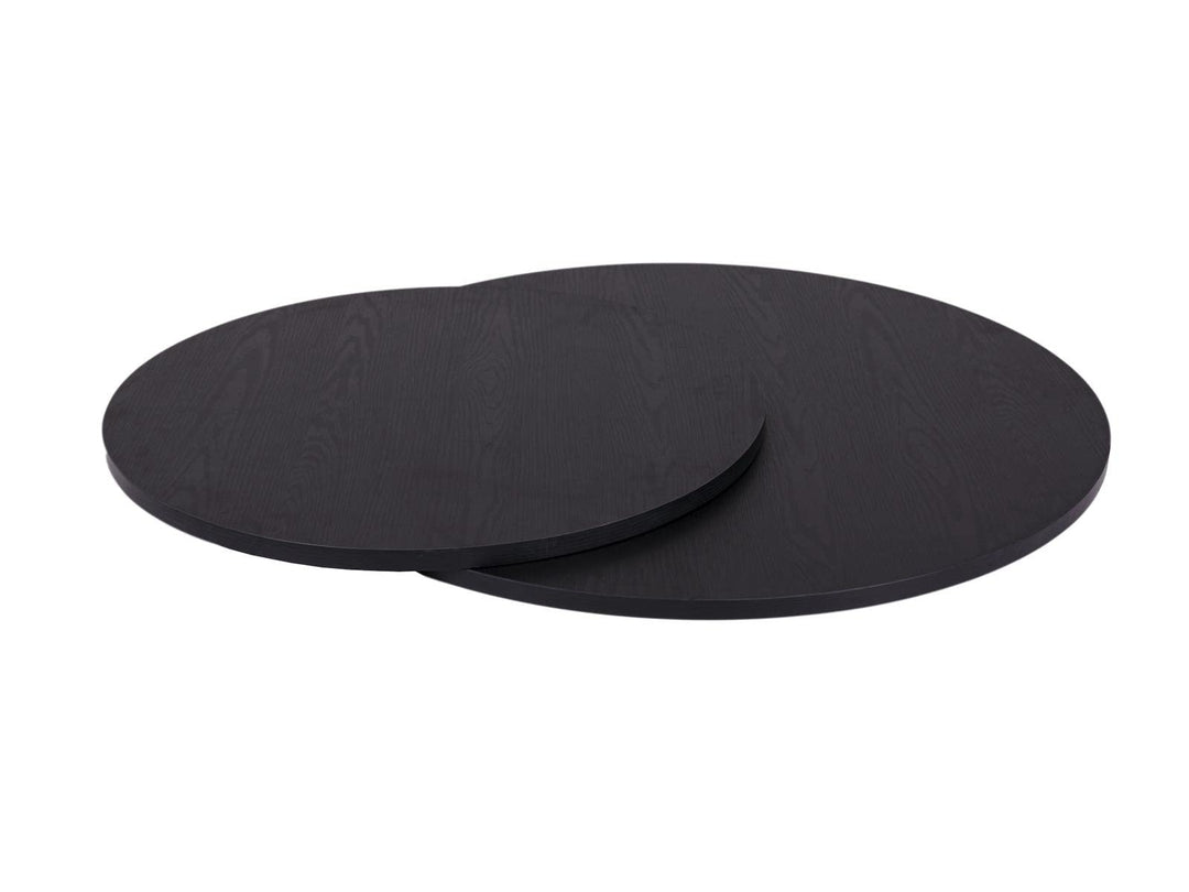 MaximaVida Set runder Tischplatten Chicago 58 cm und 45 cm schwarz 58 x 58 x 2 / 45 x 45 x 2 cm, 58