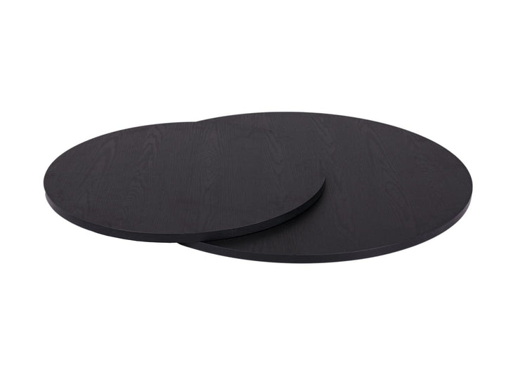 MaximaVida Set runder Tischplatten Chicago 58 cm und 45 cm schwarz 58 x 58 x 2 / 45 x 45 x 2 cm, 58