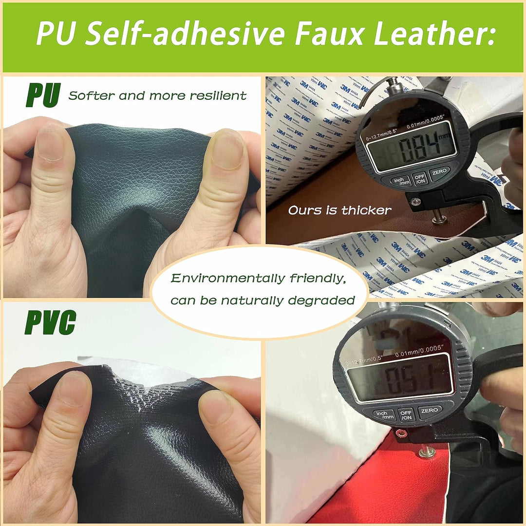 Surriba Kunstleder Reparaturset, Lederflicken Selbstklebend für Auto Ledersitz Motorrad Sofa Bürostü