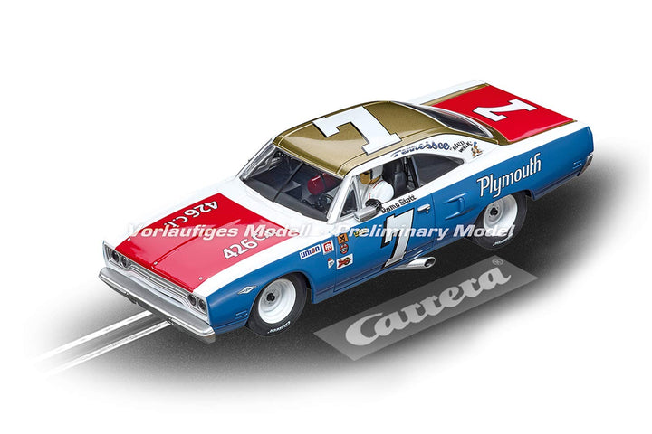 Carrera Digital 132 Plymouth Roadrunner No.7 | Slotcar für Rennbahn | Front- & Rücklicht & Bremslich